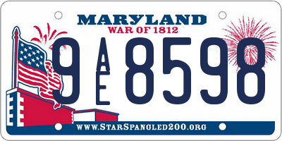 MD license plate 9AE8598