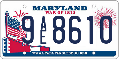 MD license plate 9AE8610