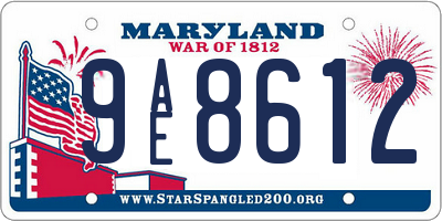 MD license plate 9AE8612