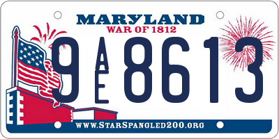MD license plate 9AE8613