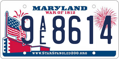 MD license plate 9AE8614