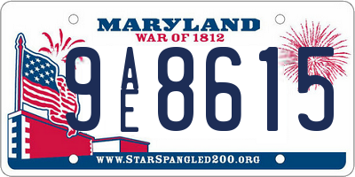 MD license plate 9AE8615