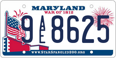 MD license plate 9AE8625