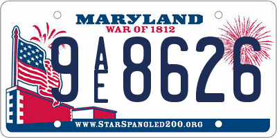 MD license plate 9AE8626