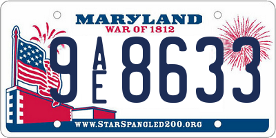 MD license plate 9AE8633
