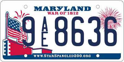 MD license plate 9AE8636