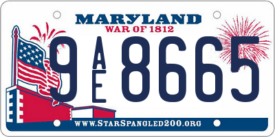 MD license plate 9AE8665