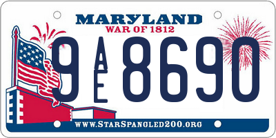 MD license plate 9AE8690