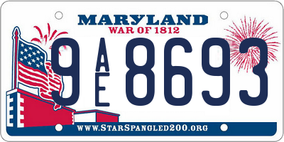 MD license plate 9AE8693