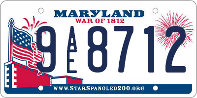 MD license plate 9AE8712