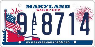 MD license plate 9AE8714
