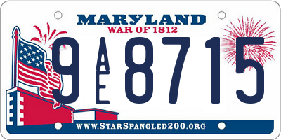 MD license plate 9AE8715