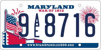 MD license plate 9AE8716