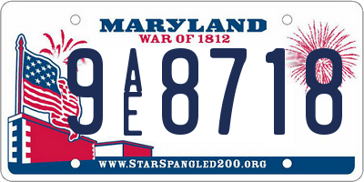 MD license plate 9AE8718