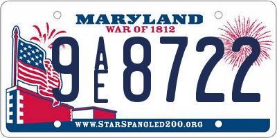 MD license plate 9AE8722