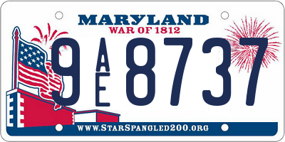 MD license plate 9AE8737