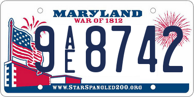 MD license plate 9AE8742