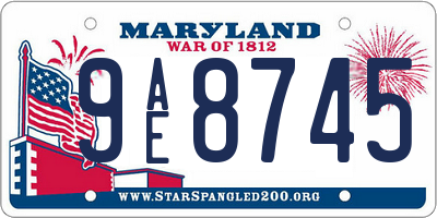 MD license plate 9AE8745