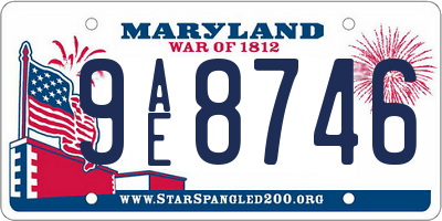 MD license plate 9AE8746