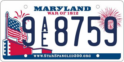 MD license plate 9AE8759