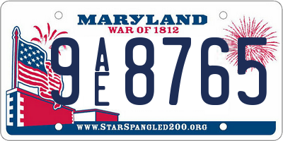MD license plate 9AE8765