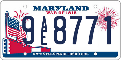 MD license plate 9AE8771