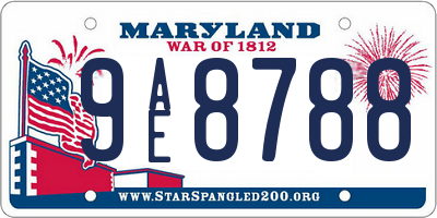 MD license plate 9AE8788