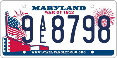 MD license plate 9AE8798