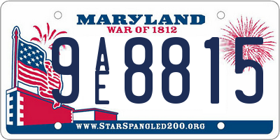 MD license plate 9AE8815