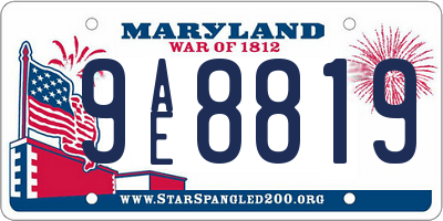 MD license plate 9AE8819