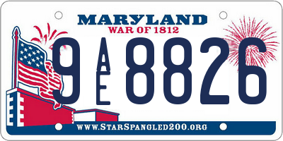 MD license plate 9AE8826