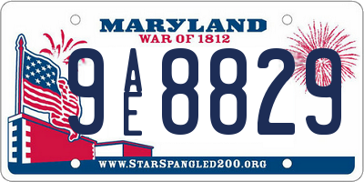 MD license plate 9AE8829