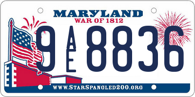 MD license plate 9AE8836