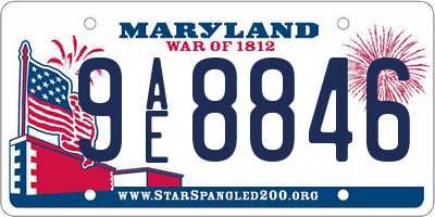 MD license plate 9AE8846