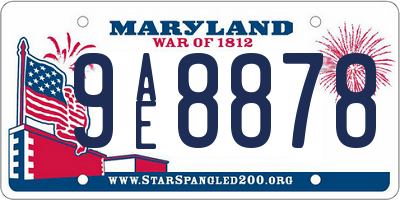 MD license plate 9AE8878