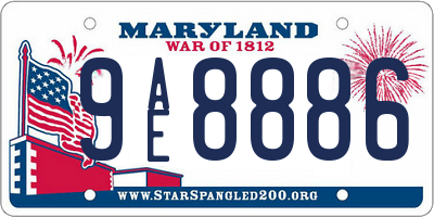MD license plate 9AE8886