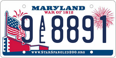 MD license plate 9AE8891