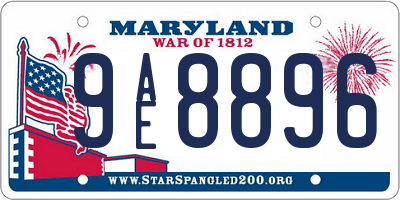 MD license plate 9AE8896