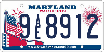 MD license plate 9AE8912