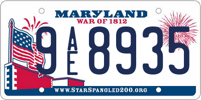 MD license plate 9AE8935