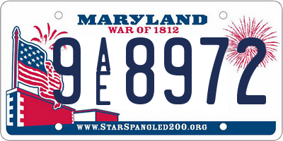 MD license plate 9AE8972