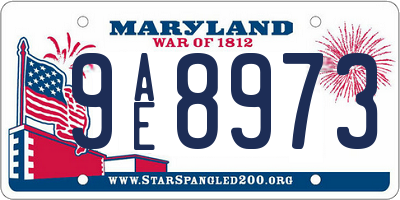 MD license plate 9AE8973