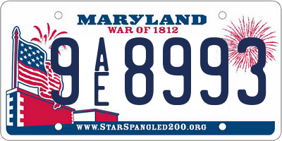 MD license plate 9AE8993