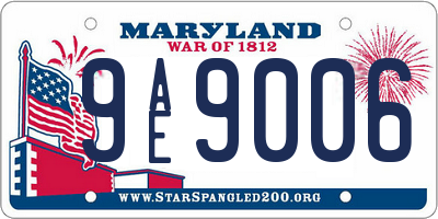 MD license plate 9AE9006