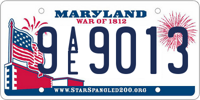 MD license plate 9AE9013