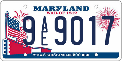 MD license plate 9AE9017