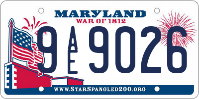 MD license plate 9AE9026