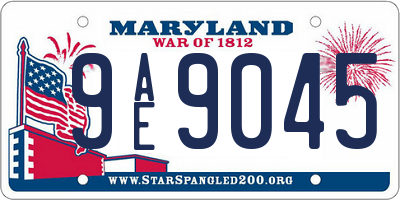MD license plate 9AE9045