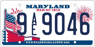 MD license plate 9AE9046
