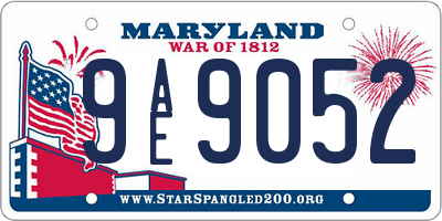 MD license plate 9AE9052